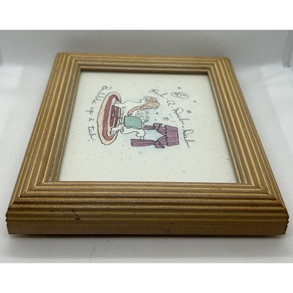 Miniature VTG Bathroom Vanity Art Framed Clawfoot Tub Bubbles 6 1/4" x 5 1/4" - Picture 7 of 11
